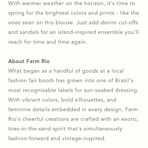 FARM Rio Raquel Button down Puff Sleeve Top - Picture 14 of 14